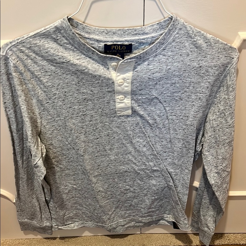Polo by Ralph Lauren Men's Light Gray Long Sleeve Henley